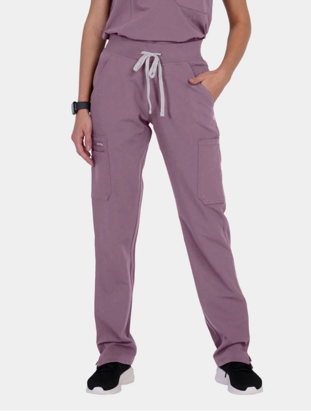 Figs Lavender Drawstring Cargo Joggers